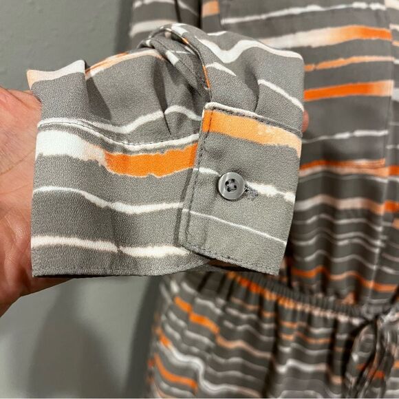 Long sleeve striped midi dress - Picture 8 of 14